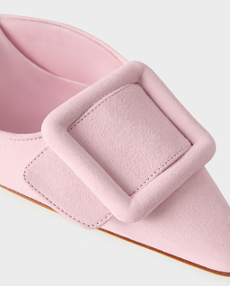 Jasnoróżowe mule na szpilce Maysale 50 - Image #4