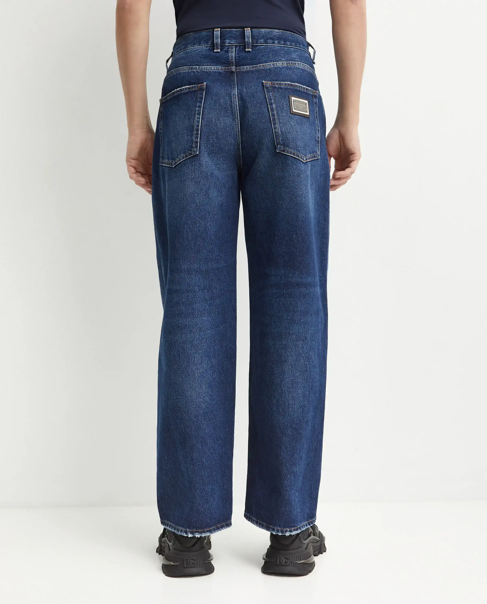 Granatowe jeansy z logo - Image #3