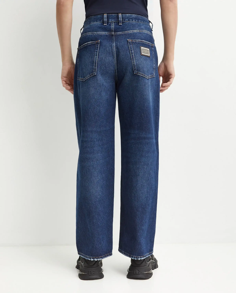 Granatowe jeansy z logo - Image #3