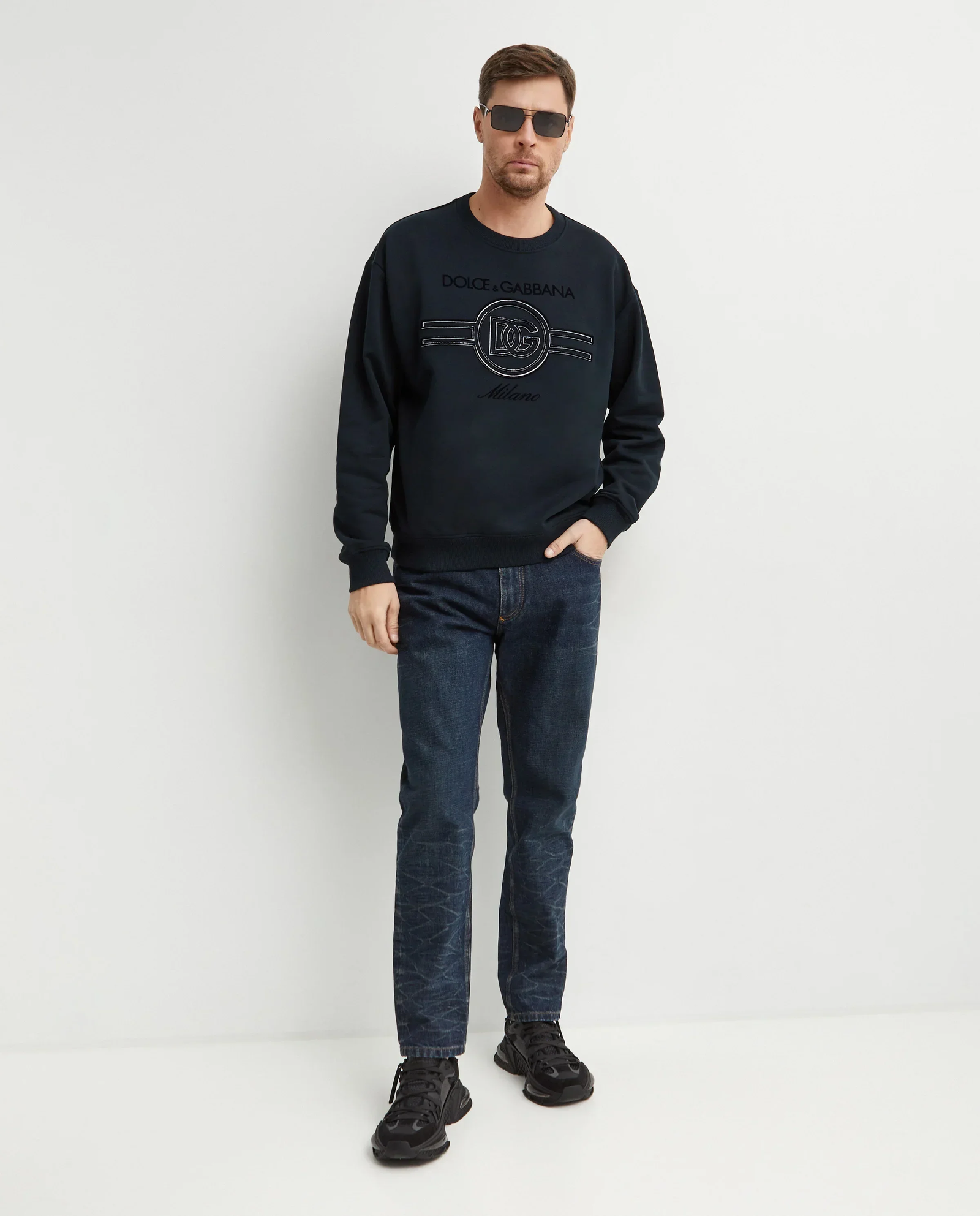 Granatowe jeansy Loose Fit - Image #2