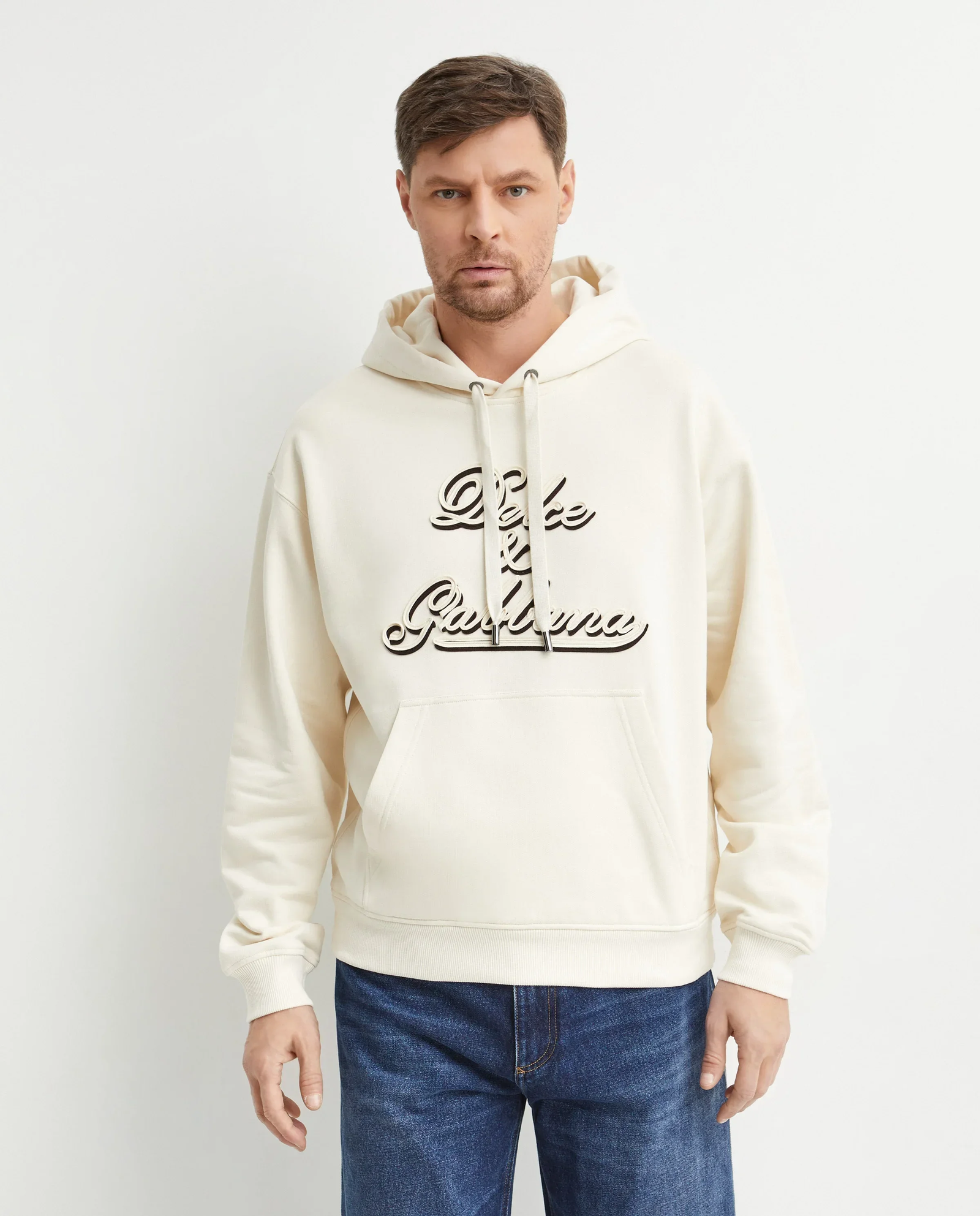 Kremowa bluza z kapturem - Image #0