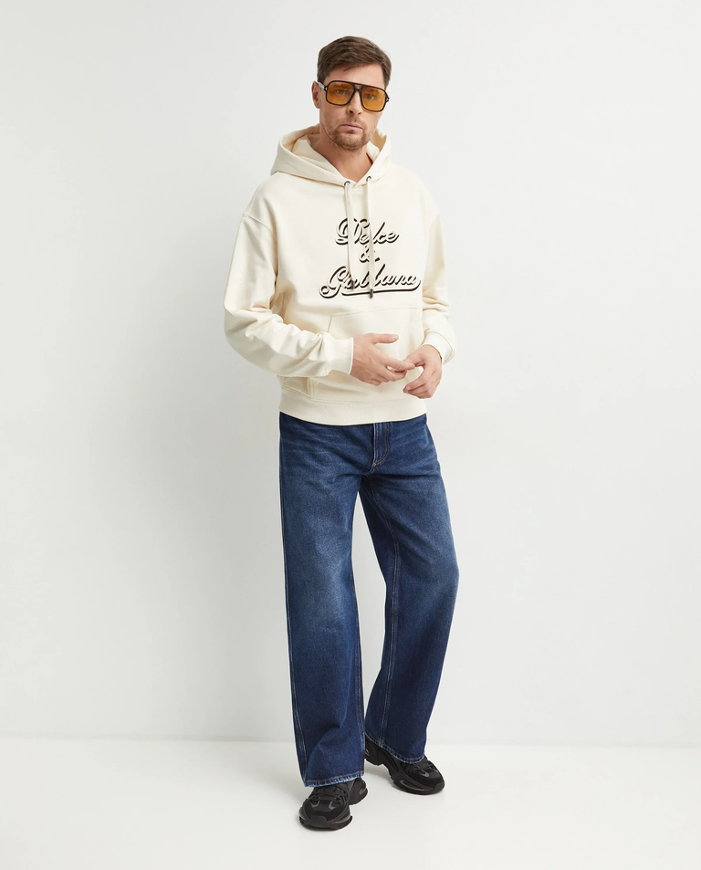 Kremowa bluza z kapturem - Image #2