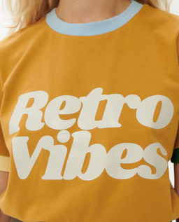 Musztardowy t-shirt Retro Vibes - Image #4