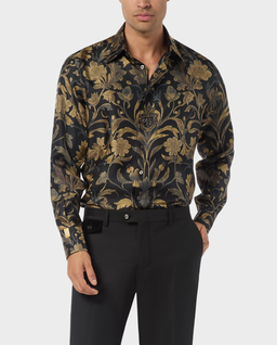 Jedwabna koszula ze złotym printem - Image #0