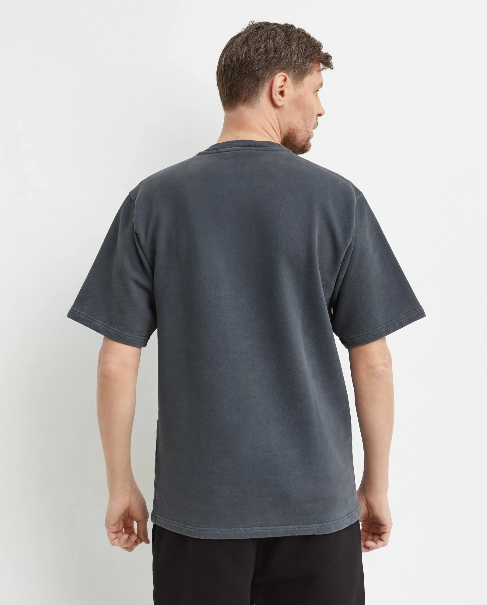 Szara bawełniana koszulka z nadrukiem - Image #3