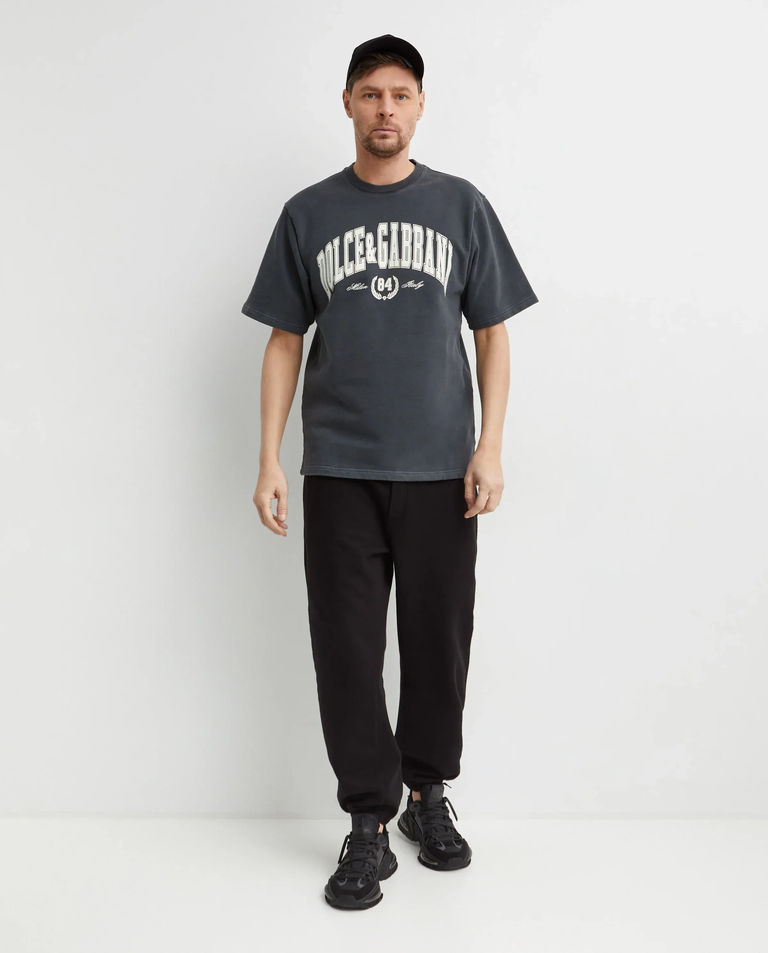 Szara bawełniana koszulka z nadrukiem - Image #2