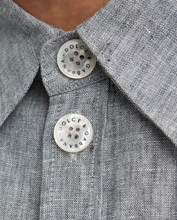 Lniana szara koszula - Image #4