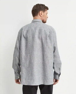 Lniana szara koszula - Image #3