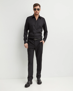 Czarna jedwabna koszula z logo Martini - Image #2