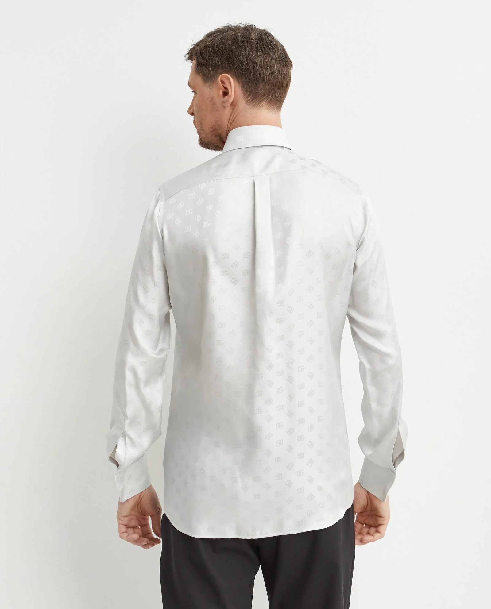 Jedwabna koszula z żakardowym logo Martini - Image #3