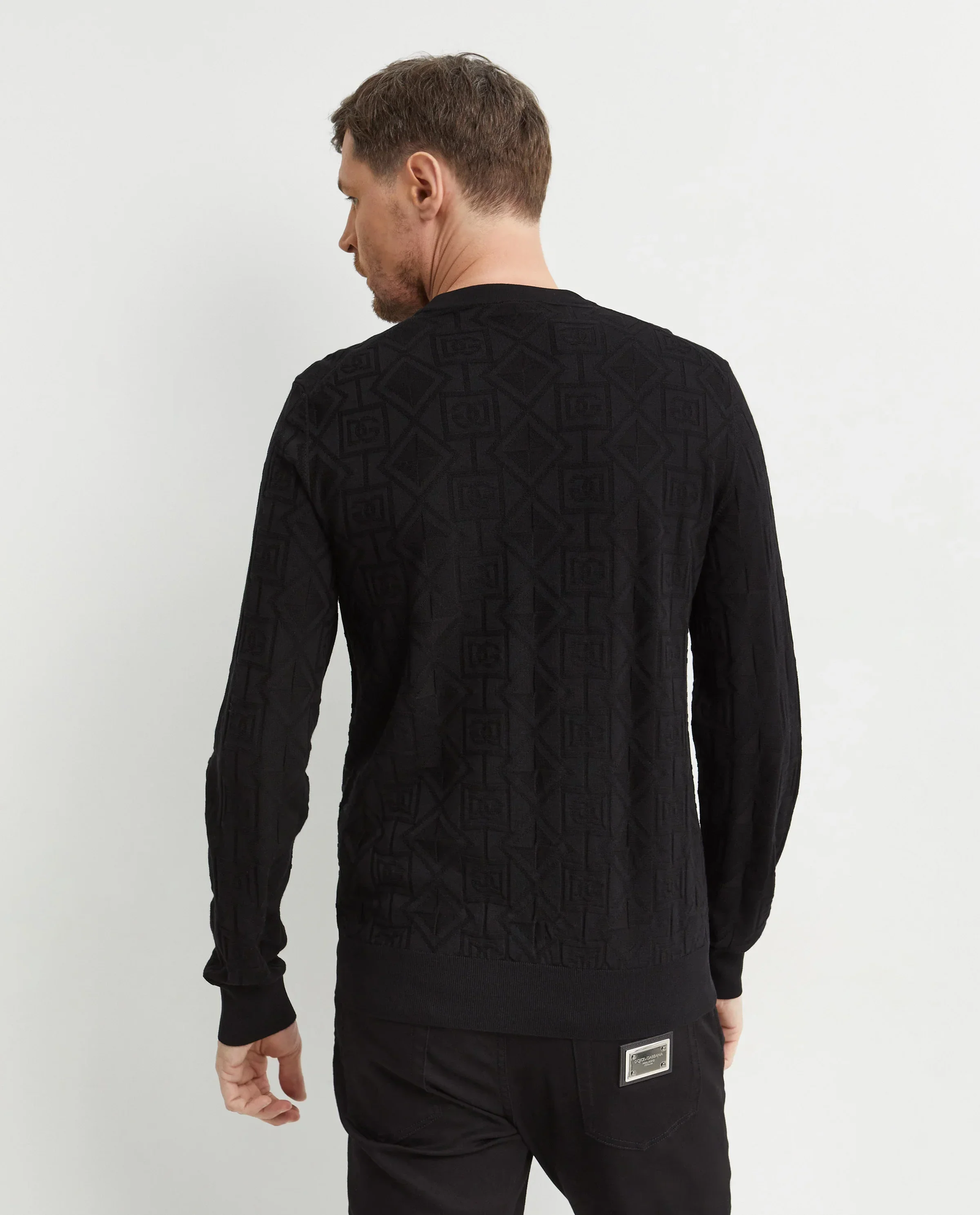 Czarny jedwabny sweter - Image #3