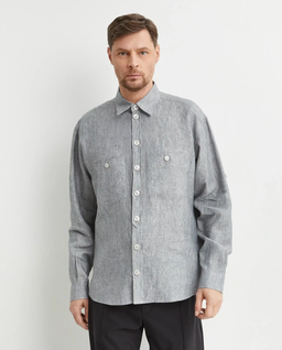 Lniana szara koszula - Image #0