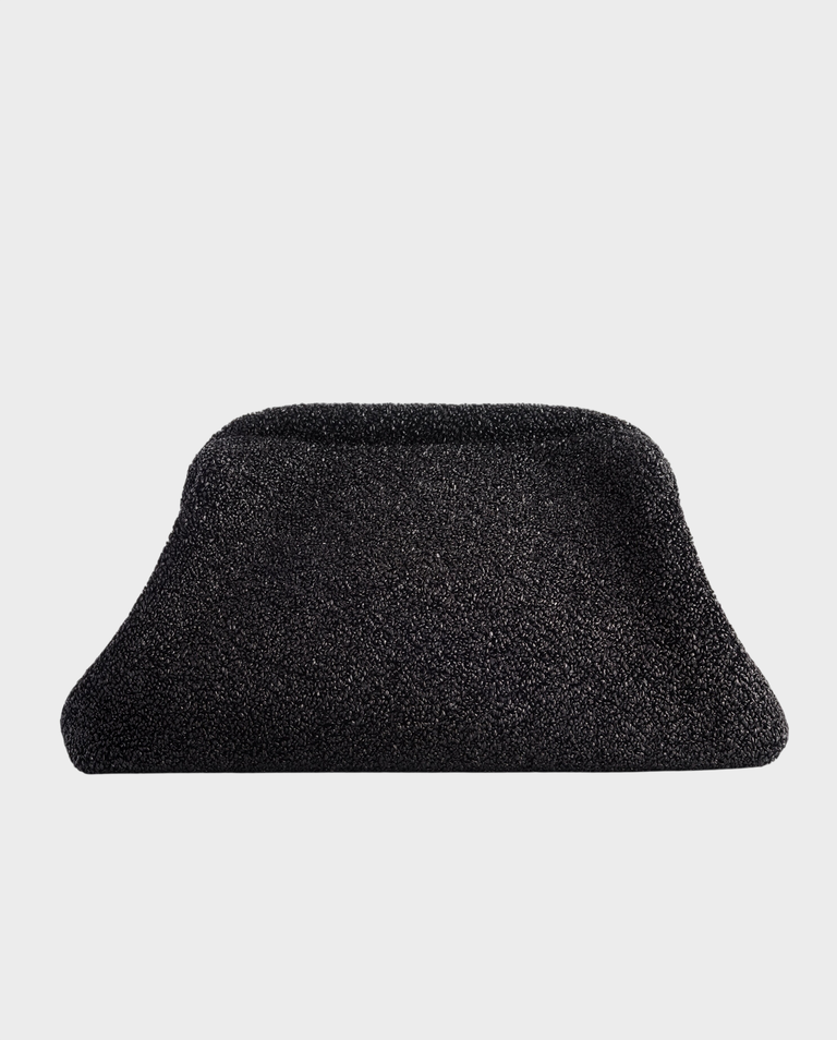 Czarna torebka do ręki Raffia Clutch