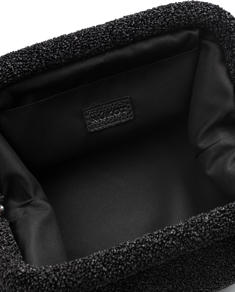 Czarna torebka do ręki Raffia Clutch - Image #2