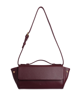 Bordowa torebka na ramię Baguette Flip - Image #1