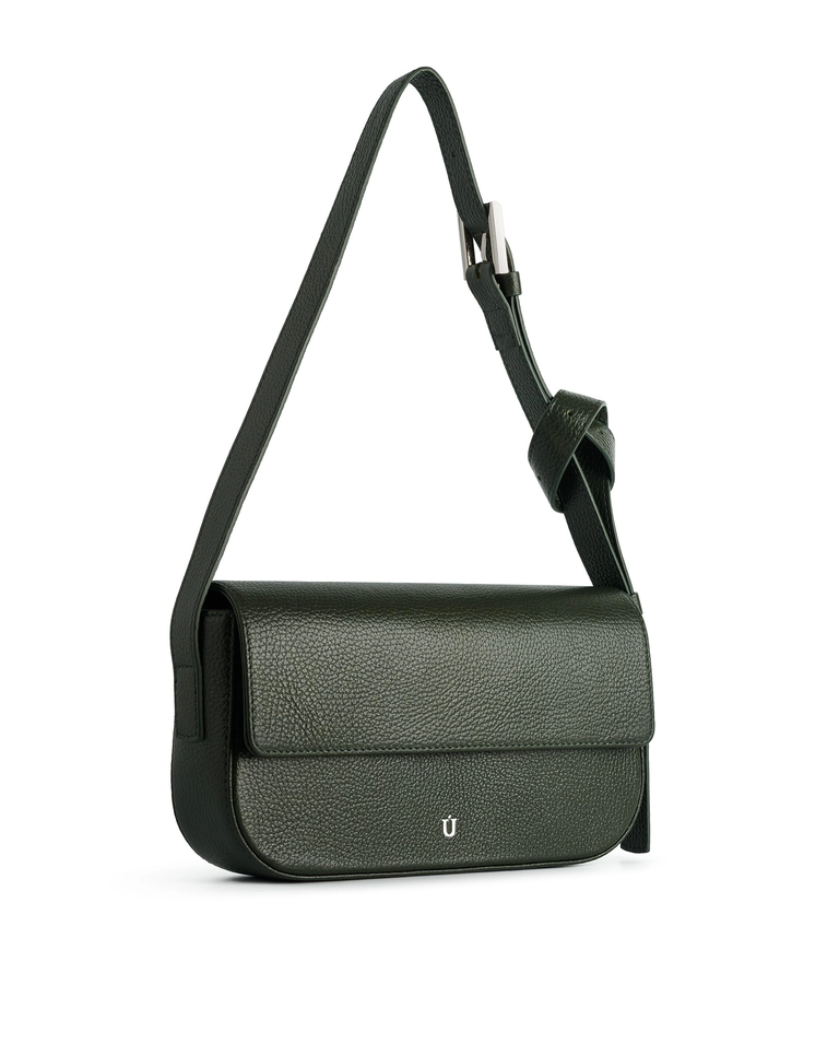 Ciemnozielona torebka na ramię Baguette