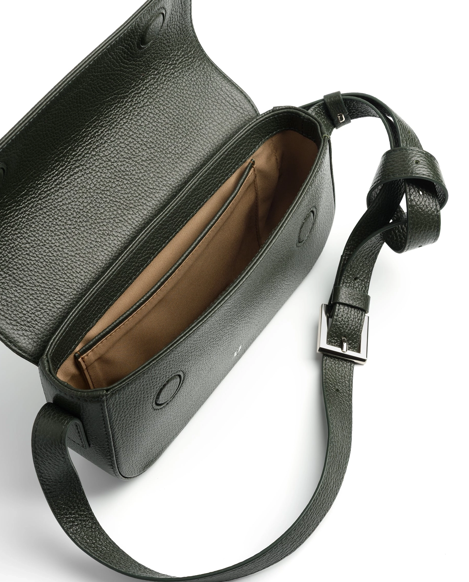 Ciemnozielona torebka na ramię Baguette - Image #3