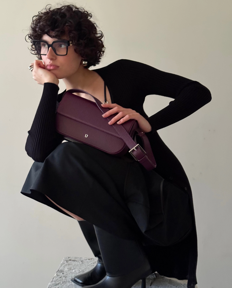 Fioletowa torebka na ramię Baguette - Image #6