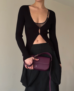 Fioletowa torebka na ramię Baguette - Image #7