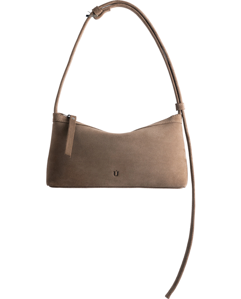 Skórzana torebka na ramię Anny Dark Beige - Image #2