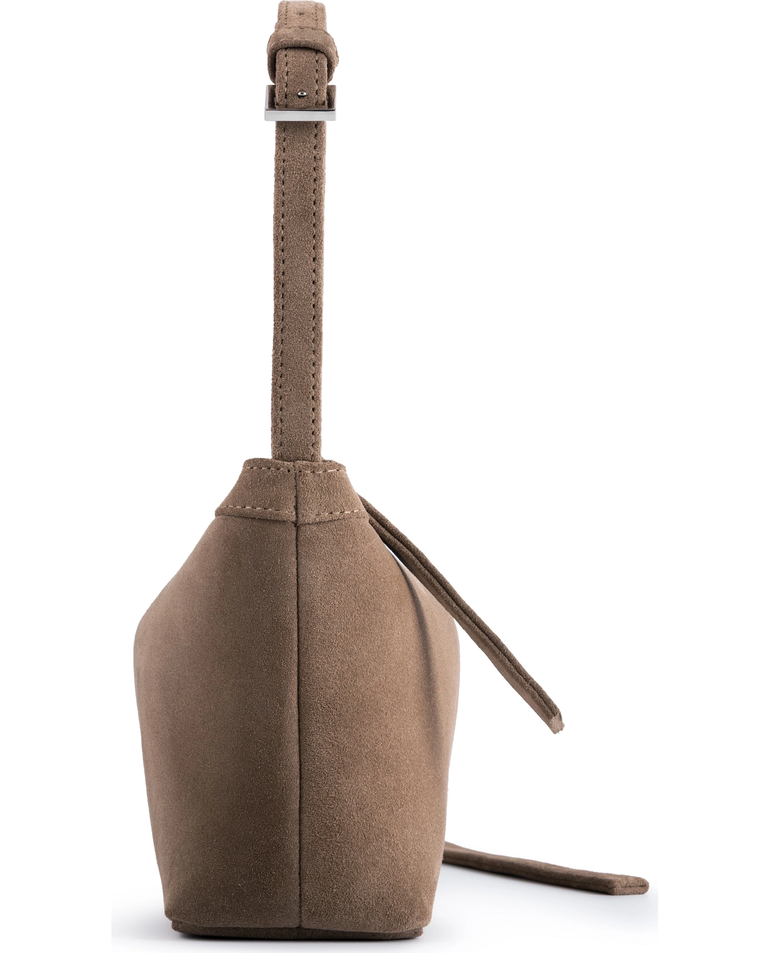 Skórzana torebka na ramię Anny Dark Beige - Image #8