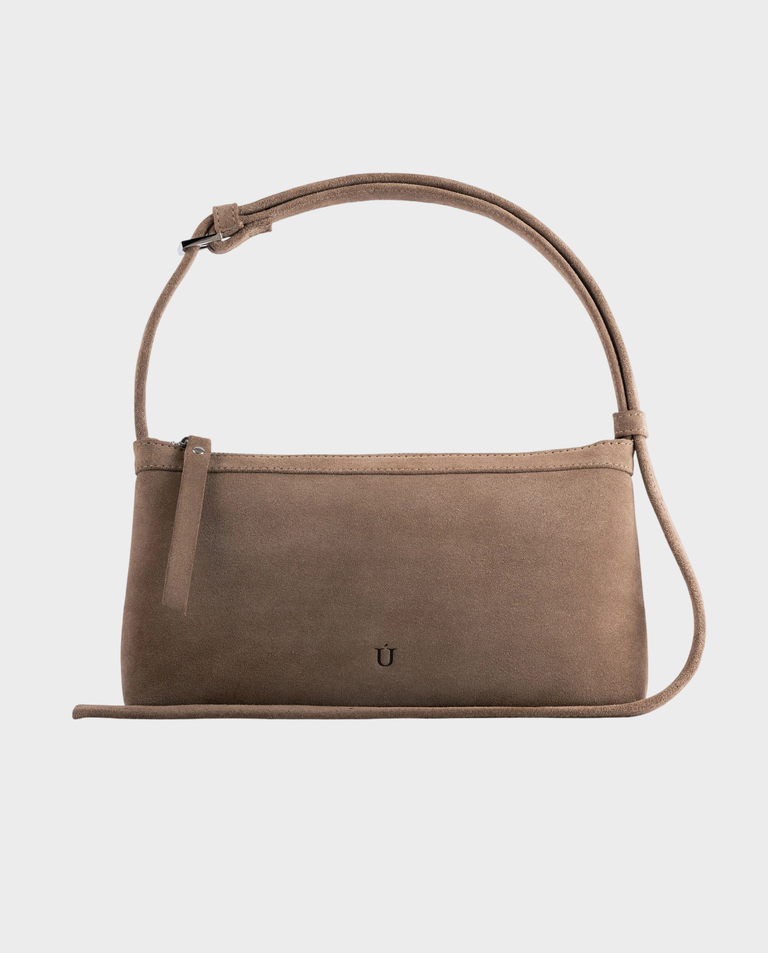 Skórzana torebka na ramię Anny Dark Beige