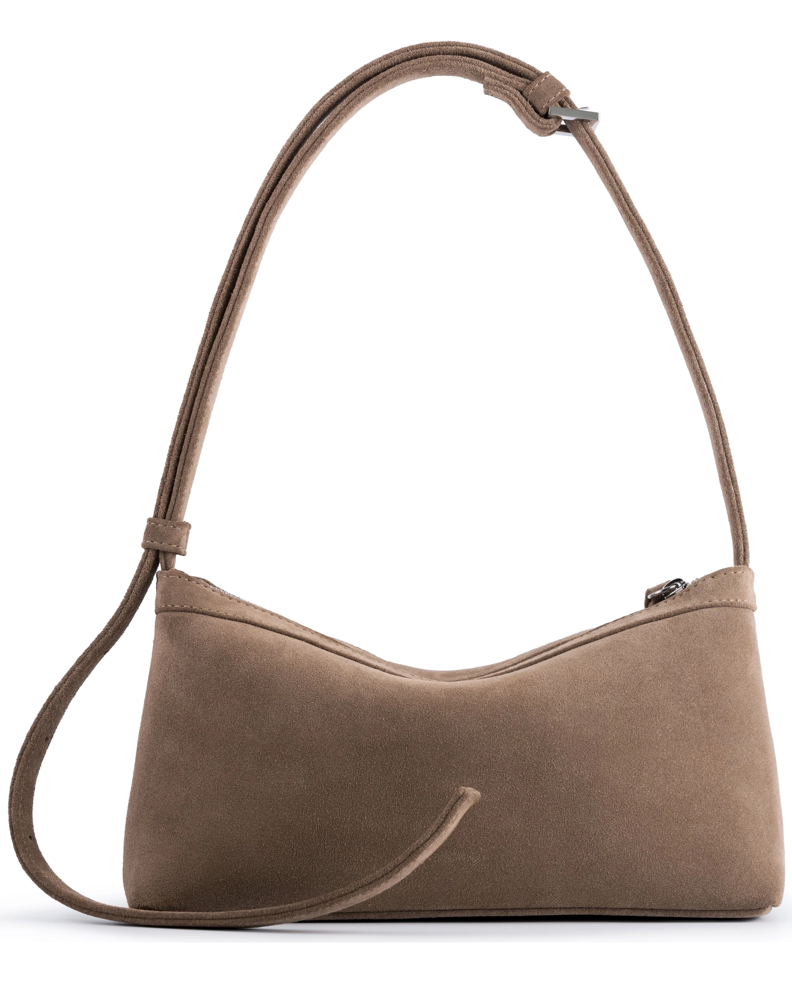 Skórzana torebka na ramię Anny Dark Beige - Image #3