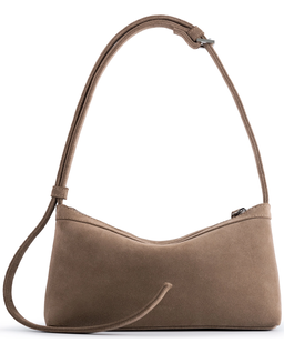 Skórzana torebka na ramię Anny Dark Beige - Image #3