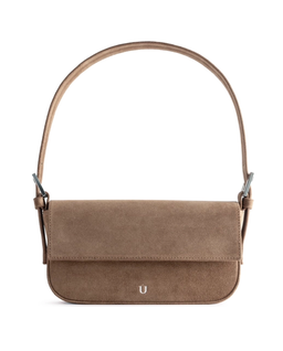 Skórzana torebka na ramię Anny Dark Beige - Image #1