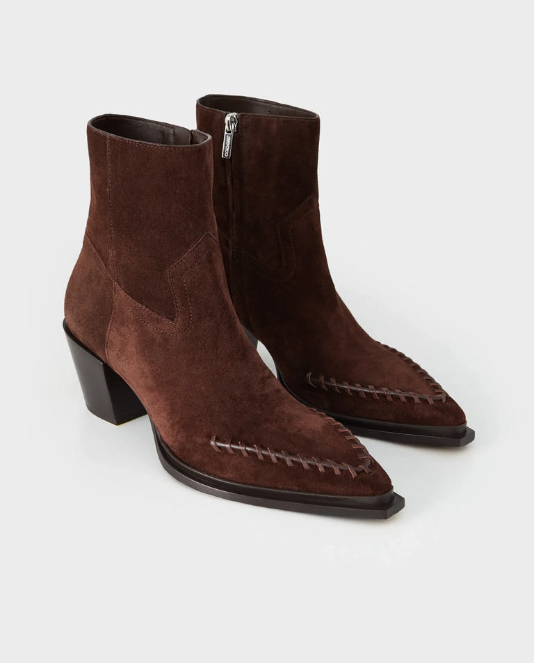 Brązowe zamszowe botki Cece 60