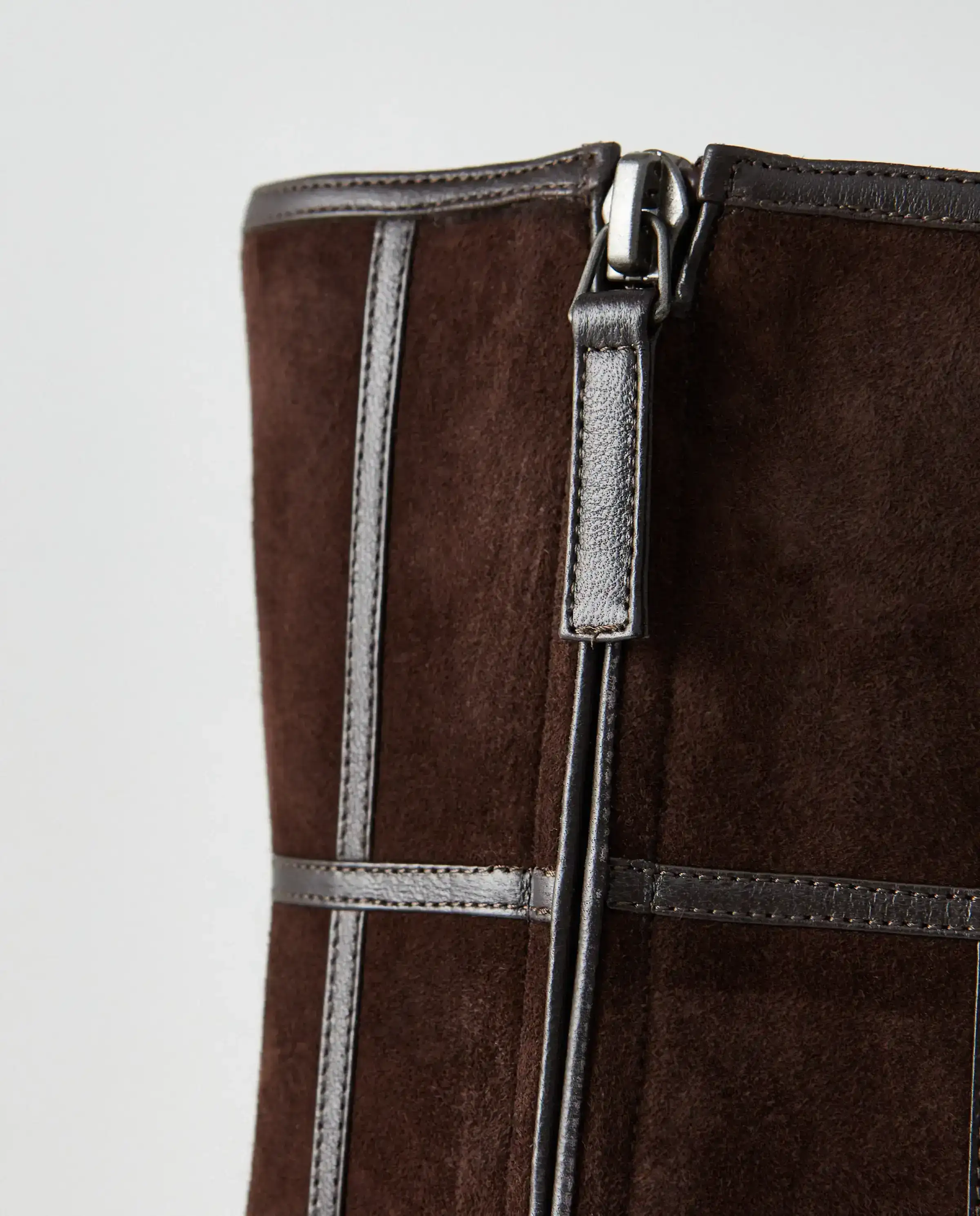 Ciemnobrązowe zamszowe botki Trulonapla 90 - Image #3