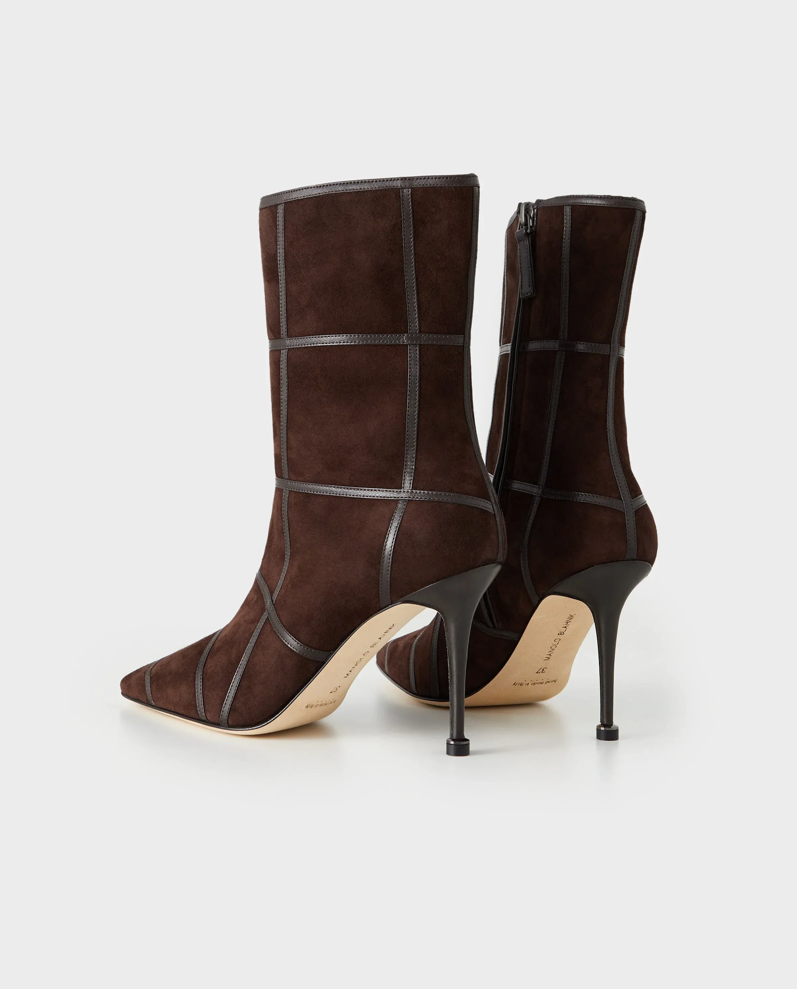 Ciemnobrązowe zamszowe botki Trulonapla 90 - Image #2