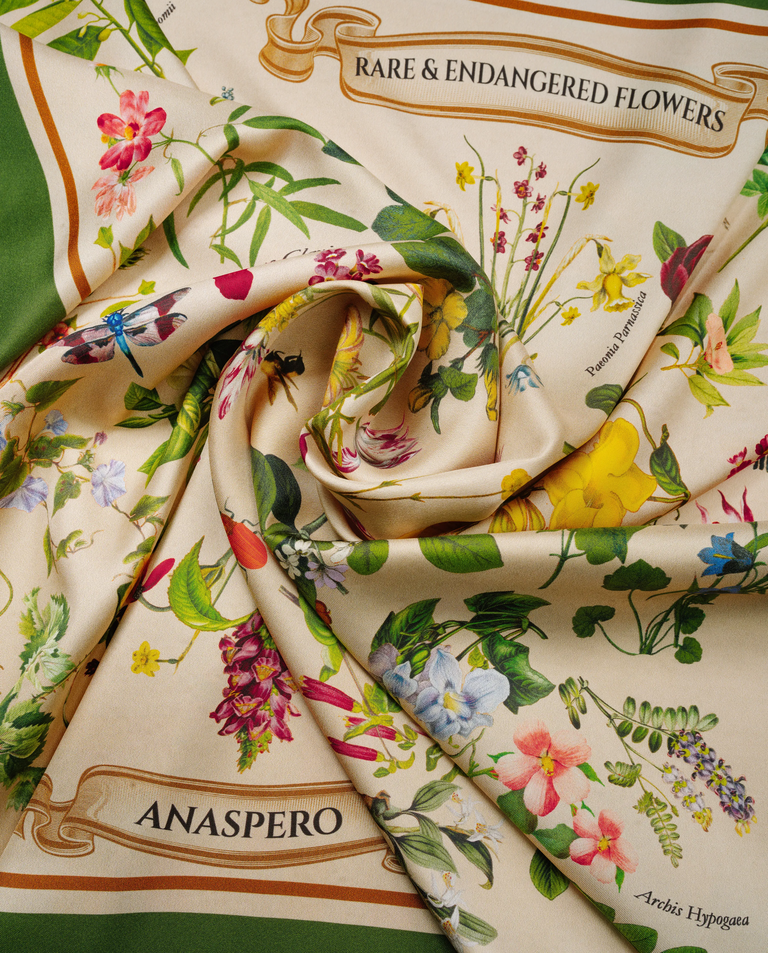 Jedwabna apaszka Botanic Green - Image #5