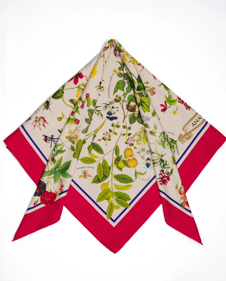 Jedwabna apaszka Botanic Magenta - Image #3