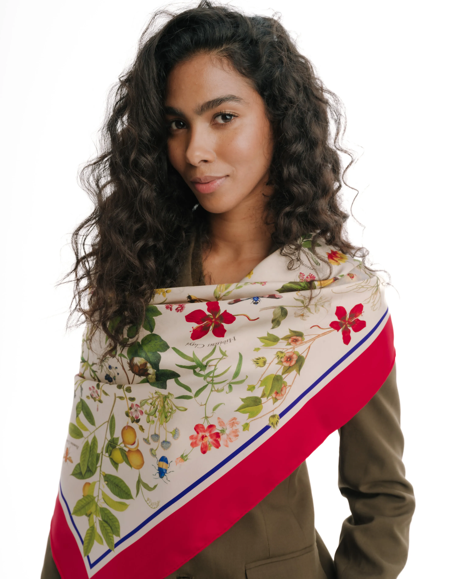 Jedwabna apaszka Botanic Magenta - Image #2