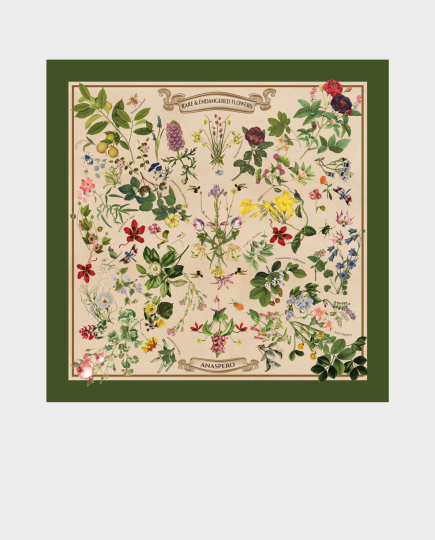 Jedwabna apaszka Botanic Green - Image #0