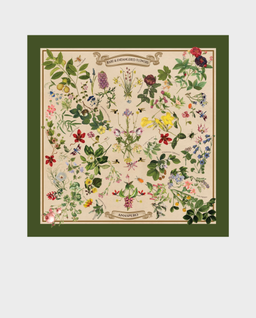 Jedwabna apaszka Botanic Green - Image #0