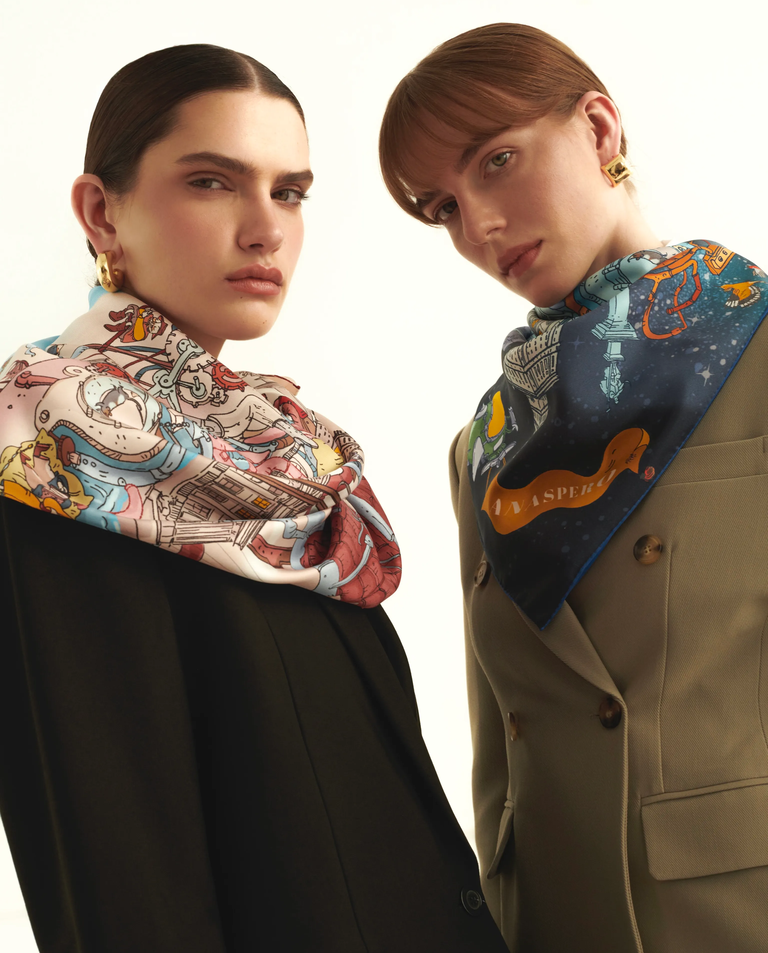 Jedwabna apaszka Warsaw by night - Image #8