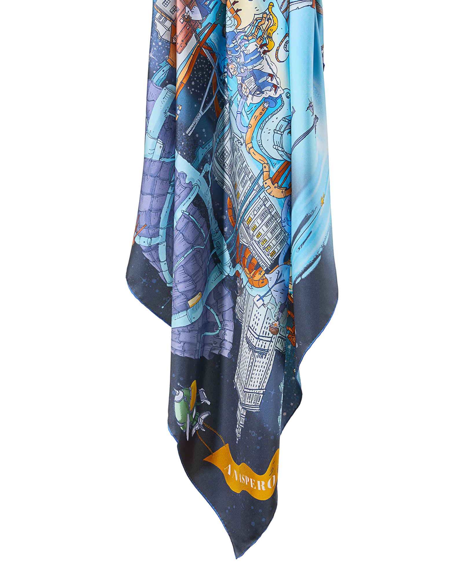 Jedwabna apaszka Warsaw by night - Image #3