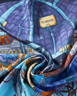 Jedwabna apaszka Warsaw by night - Image #5