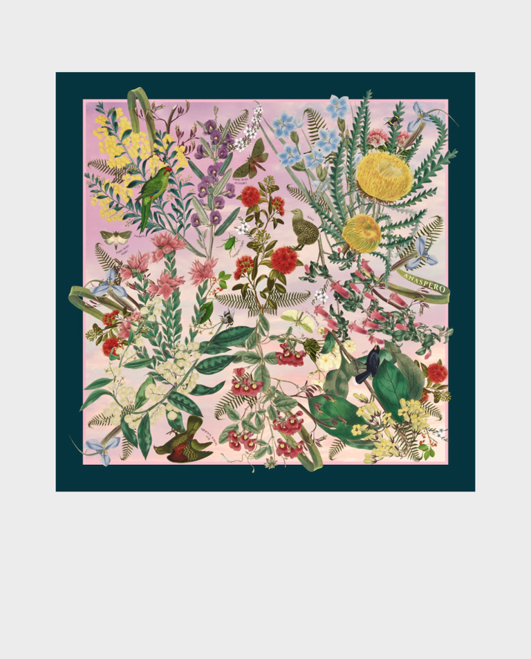 Jedwabna apaszka Endemic Teal