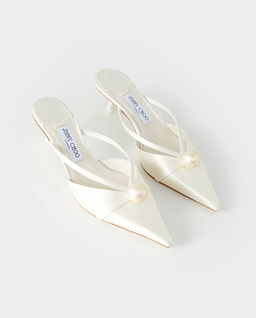 Satynowe mule na obcasie Sana 50 - Image #1