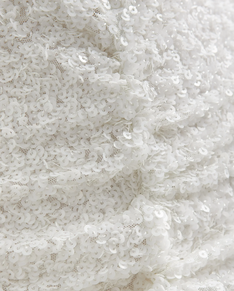 Biała cekinowa sukienka mini - Image #5