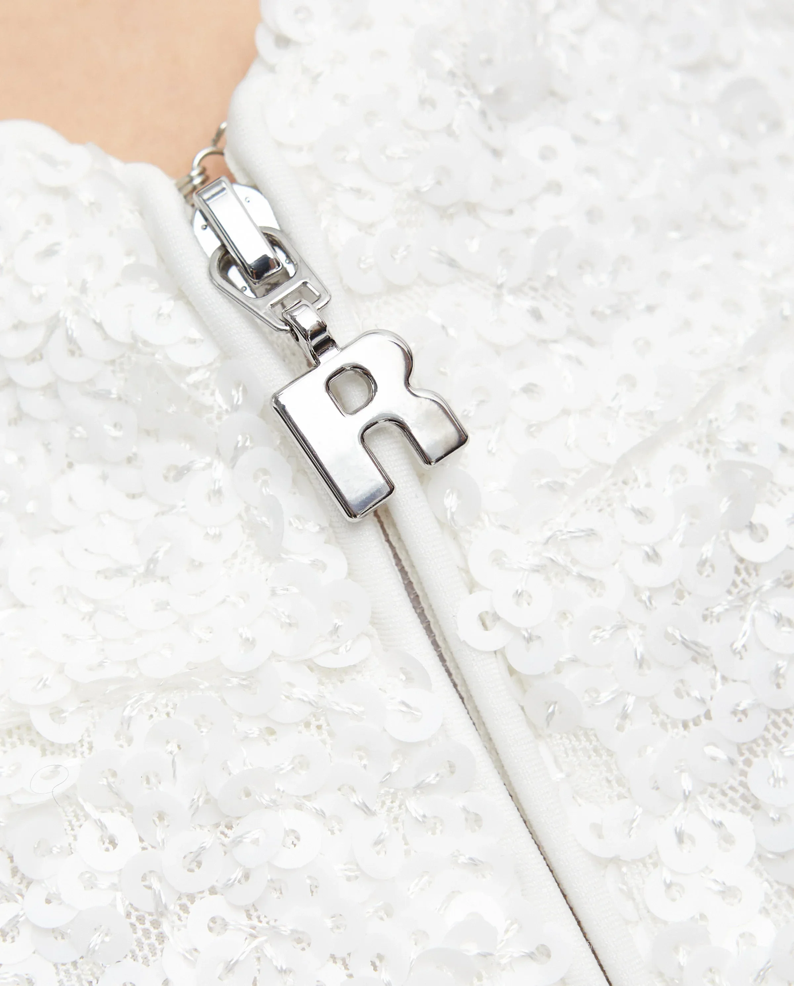 Biała cekinowa sukienka mini - Image #6