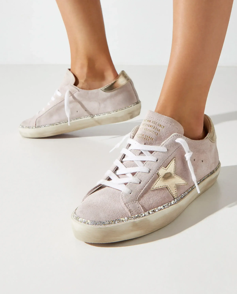 Różowe skórzane sneakersy Super Star