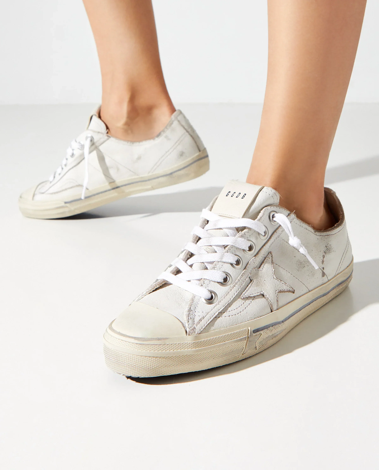 Białe skórzane trampki V-Star