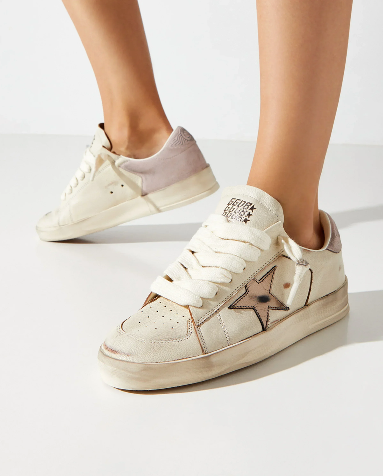 Białe sneakersy Stardan ze srebrną gwiazdą