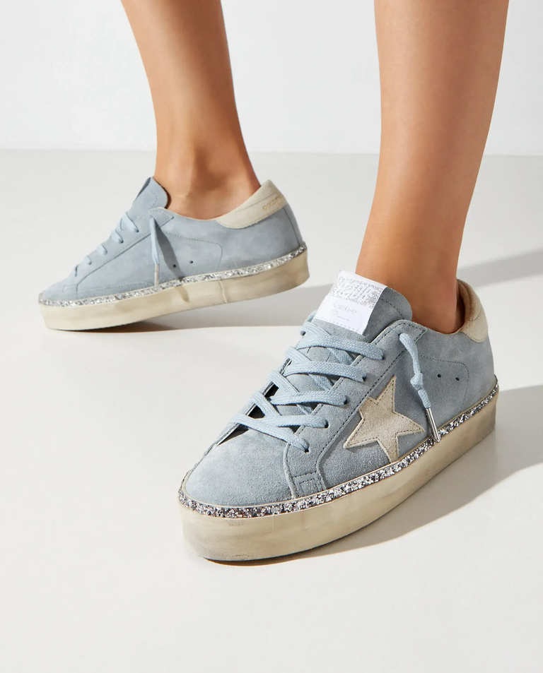 Błękitne zamszowe sneakresy Hi Star
