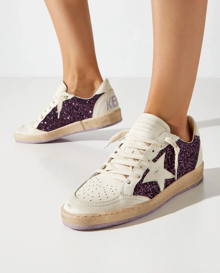 Skórzane sneakersy z brokatem BallStar