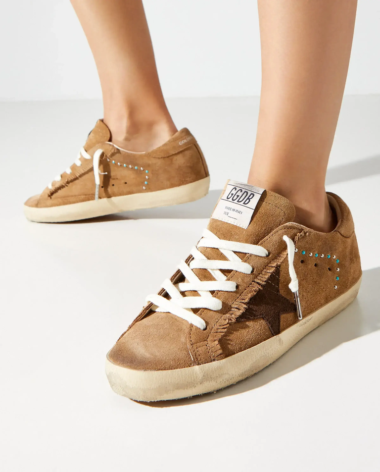 Brązowe skórzane sneakersy Super Star